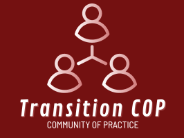 transition cop, community of practice, outline of three people in triangle